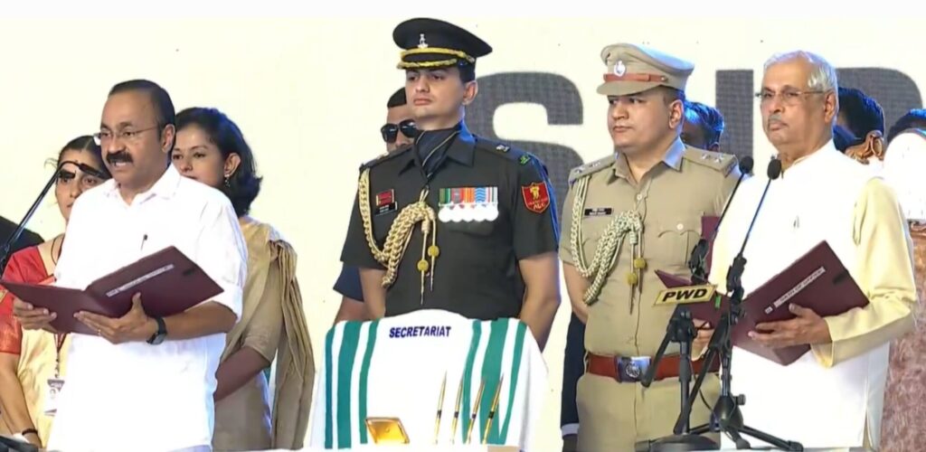 Congress government begins in Kerala, with Kharge, Rahul Gandhi, Priyanka Gandhi and other chief ministers attending Satheesan’s swearing-in ceremony.
